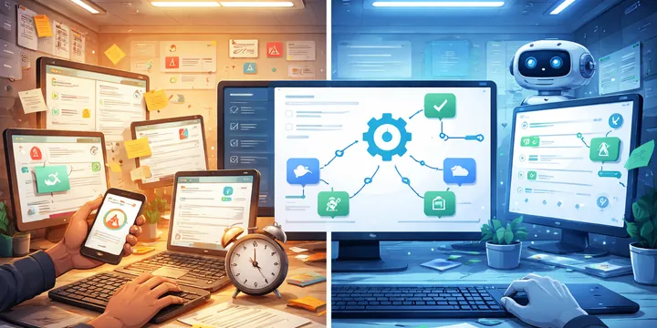 Editorial hero image for the core concept of this post. 6 rules to lock down before building web automation and ops systems