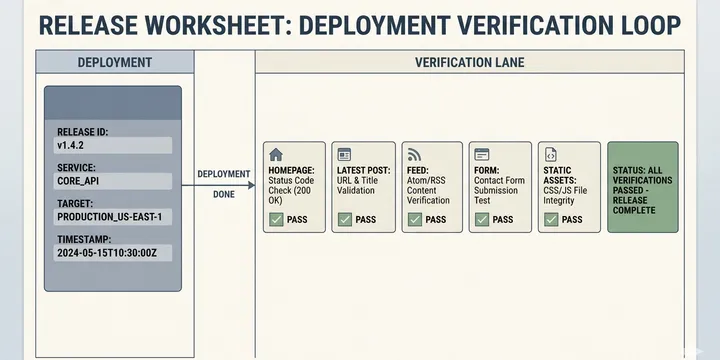 Editorial hero image for the core concept of this post. How to build a minimum post-deploy verification loop