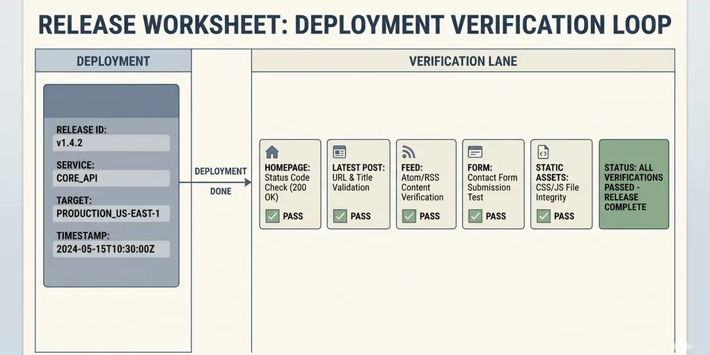 Editorial hero image for the core concept of this post. How to build a minimum post-deploy verification loop