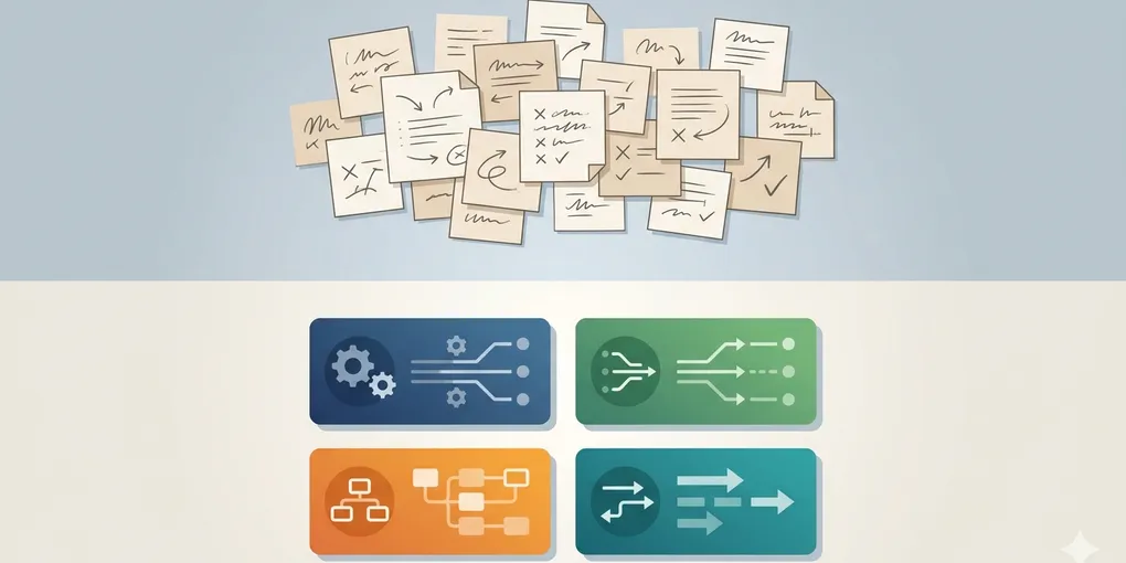 Editorial hero image for the core concept of this post. How to accumulate review results into rules for the next post